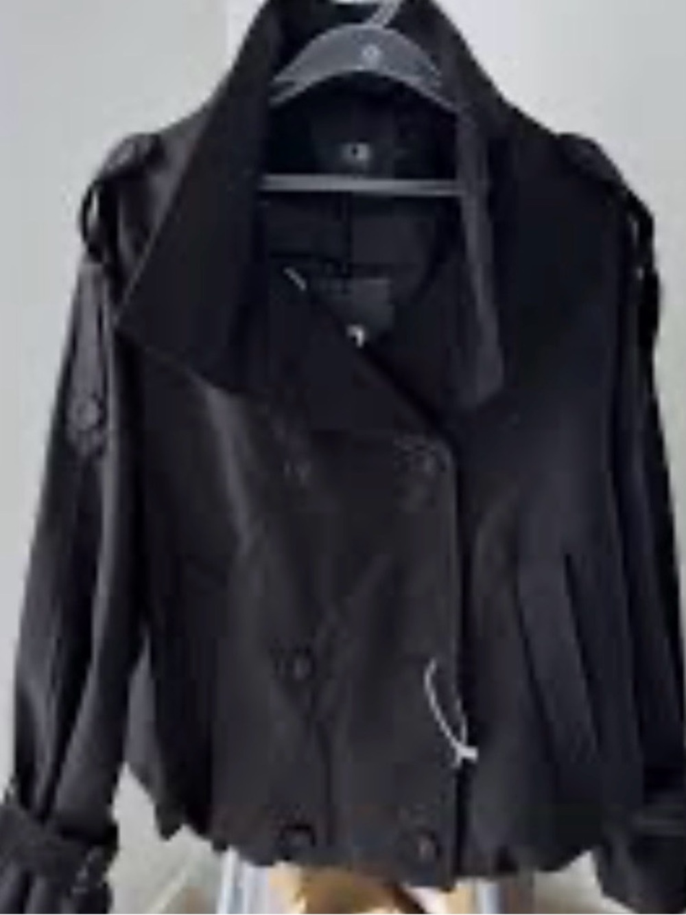 Adrianna Papell Black Double-Breasted Jacket Size Large
